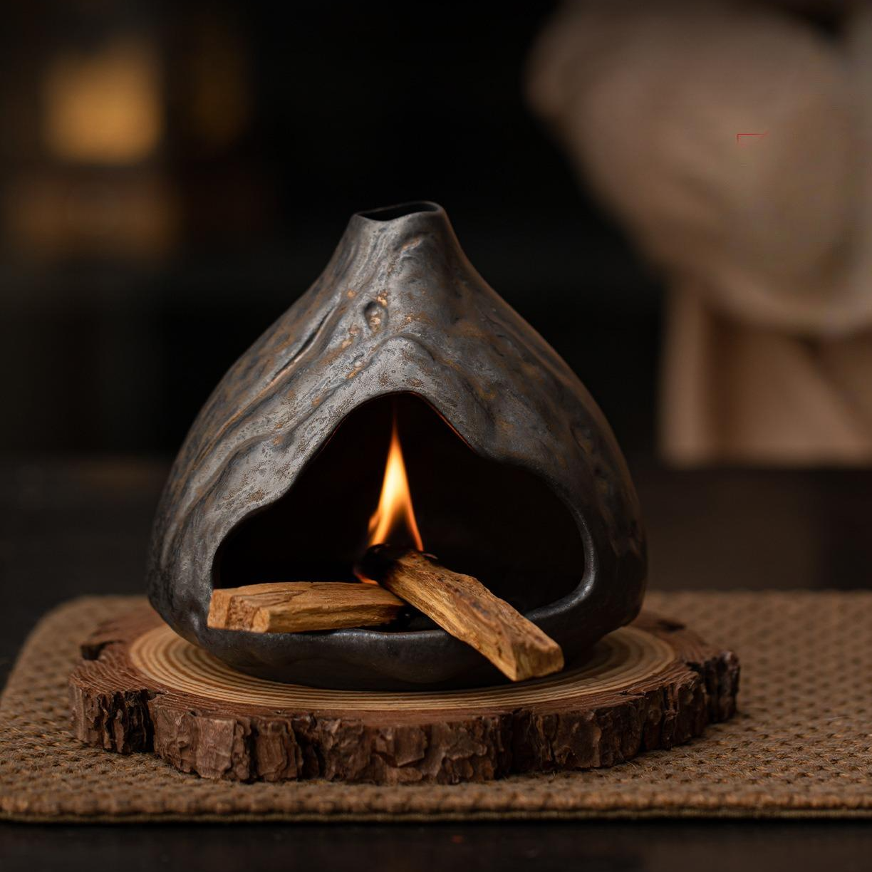 Gilded Iron Glaze - Volcano Fireplace: Gilt Iron Glaze
